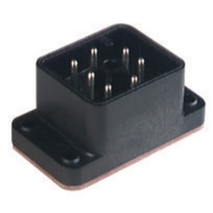 GO 070 FA M, Receptacle, male, Rear PCB mount, pins: 7, 50V AC/DC, 10 A AC / 6 A DC, solder, Hirschmann