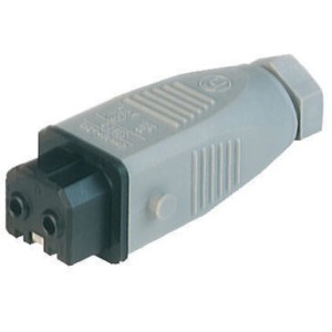 STAK 2, prostokątne złącze zasilające do samokonfekcjonowania (seria ST): żeńskie, proste, 2-pin+PE, 230 V AC/DC, 16 A AC/6 A DC, Hirschmann