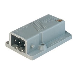 STASAP 3 N, Rectangular Receptacle Power Connector (ST Series): Male, panel mount, 3-pin+PE, grey housing, 400 V AC / 230 V DC, 16 A AC/10 A DC, Hirschmann
