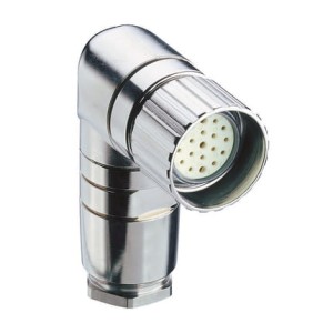 RKCW 190/13,5, M23 Polowe złącze zasilające: żeńskie, kątowe, 19-pin, srebrna obudowa, 120 V AC/DC, Lumberg Automation