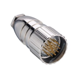 RSC 190/13,5, M23 Polowe złącze zasilające: męski, proste, 19-pin, srebrna obudowa, 120 V AC/DC, Lumberg Automation