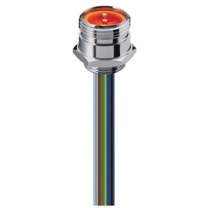 RSF 20/13,5-03, 7/8" Power Receptacle Connector: Male, front mount, 2-pin, silver housing, 230 V AC/DC, 12 A, 0.75 mm², Lumberg Automation