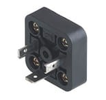 GSA-U 2000 N LO, Hirschmann GSA typ A zalany (IP 65) z 4 śrubami i oczkiem do lutowania dla elastycznych kabli, zgodne z DIN EN 175 301-803-A, 2 + PE, czarna obudowa, zakres napięciowy: 400 V AC/DC, zakres prądowy: 16 A, Hirschmann