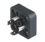 GSA-U 3000 N LO, Hirschmann GSA typ A zalany (IP 65) z 4 śrubami i oczkiem do lutowania dla elastycznych kabli, zgodne z DIN EN 175 301-803-A, 3 + PE, czarna obudowa, zakres napięciowy: 400 V AC/DC, zakres prądowy: 16 A Hirschmann