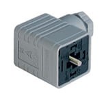 GDM 2009 grau, Hirschmann GDM Form A cable socket field attachable valve connector with central screw M 3 x 35, in accordance with DIN EN 175 301-803-A, 2 + PE, PG 9 cable gland (max. 1.5 mm²), grey housing, rated voltage: 250 V AC/DC, Hirschmann