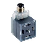 VAD 3C-4-1-M12-5, DIN Valve Adaptor, Connector for pressure switches according to DIN EN 175301-803, form A, with LED operation and function indicator, with M12 male receptacle connect., Hirschmann