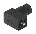 GDSN 307 czarne, Hirschmann GDSN typ C gniazdo kablowe zaworowe przyłączeniowe z centralną śrubą M 2.5 x 27, zgodnie z DIN EN 175 301-803-C, 3 + PE, PG 7 tłumik kablowy (max. 0.75 mm²), czarna obudowa, zakres napięciowy: 250 V AC/DC, Hirschmann