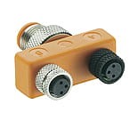 ASBS 2 M8, M12 Micro splitter/T-connector, with two M8 miniature female connectors, 3 poles, with self-locking threaded joint., Lumberg Automation