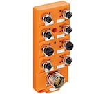 ASBSV 8/LED 5, M12 koncentrator aktuator/sensor z wskaźnikami LED, 8-portów,  gniazda M12, 5-polowy, 2 sygnały na gniazdo, z szybkozłączką M23 - typ kabla sterującego: 19P: RKUF 19-242 lub RKWUF 19-242., Lumberg Automation
