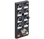 ASBSVD 8/LED W 5, rozłączalny koncentrator aktoator/sensor z wskaźnikami LED, 8-portów z wbudowanymi bezpiecznikami oraz ekranem diagnostycznym,  gniazda M12, 5-polowy z szybkozłączką M23 na kabel sterujący., Lumberg Automation