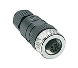 RKC 5/9, M12 Micro Field attachable connector, female straight connector, 5-pole with threaded joint, assembling with screw terminals., Lumberg Automation