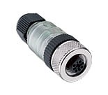RKC/LED 4/9, M12 Micro Field attachable connector, female straight connector, 4-pole with threaded joint and LED operation and function indicator, assembling with screw terminals (printed circuit board included)., Lumberg Automation