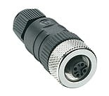 RKCQ 4/9, M12 Micro Field attachable connector, female straight connector, 4-pole with threaded joint, assembling with spring-type terminals., Lumberg Automation