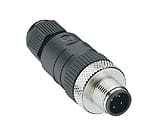 RSC 4/9, M12 Micro Field attachable connector, M12 male connector, 4-pole with threaded joint, assembling with screw terminals., Lumberg Automation