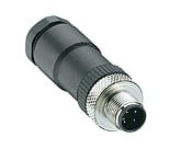 RSC 4/DUO, M12 Micro Field attachable connector, Duo male connector, 4-pole with threaded joint, for two cable connections, assembling with screw terminals., Lumberg Automation