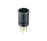 RSEL 4, M12 Micro Receptacle insert connector, 4-pole male for sensors, solder contacts for printed circuit board mounting., Lumberg Automation