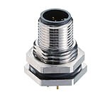 RSHL 8/S 5,5, M12 Micro Receptacle connector, M12 male connector for rear mounting, 8-pole, print contacts, chassis side thread PG 9 (panel nut RSKF 9)., Lumberg Automation