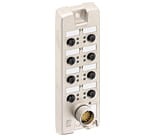 ASBSV-R 8/LED 5, M12 ASBSV-R rozłączalny koncentrator aktuator/sensor, 8 x porty M12, 4-polowy, z wskaźnikiem LED, 2 sygnały na gniazdo, uziemienie, złącze M23 na kabel sterujący, 12 - polowy, Lumberg Automation