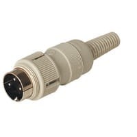 MAS 3100,wtyczka z blokującym gwintem; złącza lutowane, 3 piny, Hirschamann