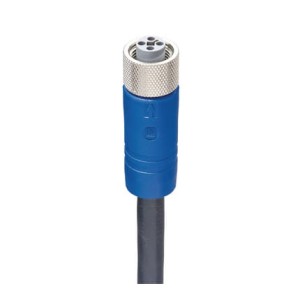 RKT 4T-723/15 M,M12 Power Single-Ended Cordset: Female, straight, 4-pin, T-coded, blue body, 50 V AC/60 V DC, 16 A; PUR black cable, 1.50 mm², Lumberg Automation