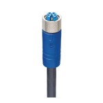 RKT 5K-735/15 M,M12 Power Single-Ended Cordset: Female, straight, 5-pin(4+PE), K-coded, blue body, 600 V AC/DC, 16 A; PVC black cable, 1.50 mm², Lumberg Automation