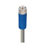 RKT 5L-950/30 M,M12 Power Single-Ended Cordset: Female, straight, 5-pin(4+FE), L-coded, blue body, 50 V AC/60 V DC, 16 A; PUR grey cable, 2.50 mm², Lumberg Automation
