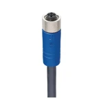 RKTS 4S-915/5 M,M12 Power Single-Ended Cordset: Female, straight, 4-pin(3+PE), S-coded, shielded, blue body, 600 V AC/DC, 16 A; PVC black cable, 1.50 mm², Lumberg Automation