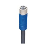 RKTS 4T-722/5 M,M12 Power Single-Ended Cordset: Female, straight, 4-pin, T-coded, shielded, blue body, 50 V AC/60 V DC, 16 A; PUR black cable, 1.50 mm², Lumberg Automation