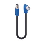 RST 4T-RKWT 4T-723/5 M,M12 Power Double-Ended Cordset: Male straight to female angled, 4-pin, T-coded, blue body, 50 V AC/60 V DC, 16 A; PUR black cable, 1.50 mm², Lumberg Automation