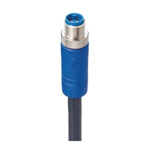 RST 5K-736/10 M,M12 Power Single-Ended Cordset: Male, straight, 5-pin(4+PE), K-coded, blue body, 600 V AC/DC, 10 A; PVC black cable, 0.75 mm², Lumberg Automation