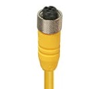 RKT 5-794/10 M, M12 kabel konfekcjonowany aktuator/sensor, jednostronnie zakończony, 5-polowy, żeńskie proste złącze z samoblokującym gwintem i żółty formowany kabel TPE/PLTC 18G, Lumberg Automation