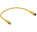 RST 5-RKT 5-794/10 M, M12 kabel konfekcjonowany aktuator/sensor, obustronnie zakończony, 5-polowy, męskie proste żeńskie proste złącze z samoblokującym gwintem i żółty formowany kabel TPE/PLTC 18G, kod kolorowy IEC, Lumberg Automation