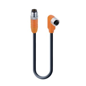 RSTS 4-RKWTS 4-288/1 M, M12 kabel konfekcjonowany aktuator/sensor, obustronnie zakończony, M12 męskie proste M12 żeńskie kątowe, 4-polowe, złącze kątowe gwintowane i formowanym kablem, ekranowanie 360° połączone z śrubą radełkowaną, Lumberg Automation