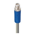 RSTS 5L-956/2 M,M12 Power Single-Ended Cordset: Male, straight, 5-pin(4+FE), L-coded, shielded, blue body, 50 V AC/60 V DC, 16 A; PUR grey cable, 1.50 mm², Lumberg Automation