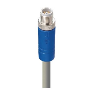 RSTS 5L-956/2 M,M12 Power Single-Ended Cordset: Male, straight, 5-pin(4+FE), L-coded, shielded, blue body, 50 V AC/60 V DC, 16 A; PUR grey cable, 1.50 mm², Lumberg Automation