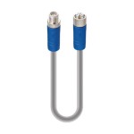 RSTS 5L-RKTS 5L-956/2 M,M12 Power Double-Ended Cordset: Male straight to female straight, 5-pin(4+FE), L-coded, shielded, blue body, 50 V AC/60 V DC, 16 A; PUR grey cable, 1.50 mm², Lumberg Automation