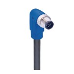 RSWT 4S-733/15 M,M12 Power Single-Ended Cordset: Male, angled, 4-pin(3+PE), S-coded, blue body, 600 V AC/DC, 16 A; PVC black cable, 1.50 mm², Lumberg Automation