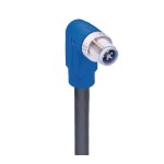 RSWT 4T-723/10 M,M12 kabel zasilający jednostronnie zakończony: męskie, kątowe, 4-pin, kodowanie-T, niebieska obudowa, 50 V AC/60 V DC, 16 A; czarny kabel PUR, 1.50 mm², Lumberg Automation