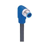 RSWT 5K-911/2 M,M12 Power Single-Ended Cordset: Male, angled, 5-pin(4+PE), K-coded, blue body, 600 V AC/DC, 16 A; PUR black cable, 1.50 mm², Lumberg Automation