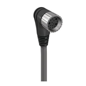 RKWU 19-355/10 M, M23 kabel zasilający jednostronnie zakończony: żeńskie, kątowe, 19-pin, czarna obudowa, 120 V AC/DC, 16x8 A + 3x10 A; szary kabel PUR, 16x0.5 mm² + 3x1.0 mm², Lumberg Automation