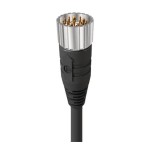 RSU 12-256/1 M, M23 Power Single-Ended Cordset: Male, straight, 12-pin, black body, 120 V AC/DC, 8 A; PUR black cable, 8x0.5 mm² + 3x1.0 mm², Lumberg Automation