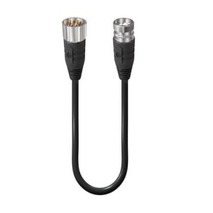 RSU 12-RKUF 12-256/5 M, M23 Power Double-Ended Cordset: Male straight to female straight, 12-pin, black body, 120 V AC/DC, 8 A; PUR black cable, 8x0.5 mm² + 3x1.0 mm², Lumberg Automation