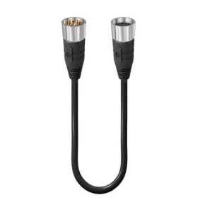 RSU 19-RKU 19-242/20 M, M23 Power Double-Ended Cordset: Male straight to female straight, 19-pin, black body, 120 V AC/DC, 16x8 A + 3x10 A; PUR black cable, 16x0.5 mm² + 3x1.0 mm², Lumberg Automation