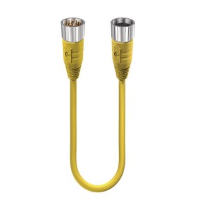 RSU 19-RKU 19-S4740/5 M, M23 kabel zasilający dwustronnie zakończony: męski proste do żeńskie proste, 19-pin, żółta obudowa, 120 V AC/DC, 16x8 A + 3x10 A; żółty kabel TPE, 16x0.5 mm² + 3x1.0 mm², Lumberg Automation