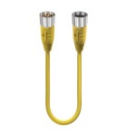 RSU 19-RKU 19-S4740/10 M, M23 kabel zasilający dwustronnie zakończony: męski proste do żeńskie proste, 19-pin, żółta obudowa, 120 V AC/DC, 16x8 A + 3x10 A; żółty kabel TPE, 16x0.5 mm² + 3x1.0 mm², Lumberg Automation