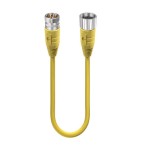 RSUF 19-RKU 19-S4740/10 M, M23 kabel zasilający dwustronnie zakończony: męski proste do żeńskie proste, 19-pin, żółta obudowa, 120 V AC/DC, 16x8 A + 3x10 A; żółty kabel TPE, 16x0.5 mm² + 3x1.0 mm², Lumberg Automation
