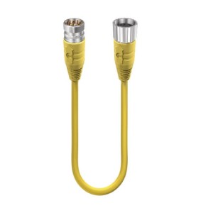 RSUF 19-RKU 19-S4740/15 M, M23 kabel zasilający dwustronnie zakończony: męski proste do żeńskie proste, 19-pin, żółta obudowa, 120 V AC/DC, 16x8 A + 3x10 A; żółty kabel TPE, 16x0.5 mm² + 3x1.0 mm², Lumberg Automation