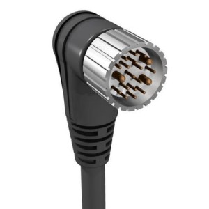 RSWU 12-256/10 M, M23 kabel zasilający jednostronnie zakończony: męski, kątowe, 12-pin, czarna obudowa, 120 V AC/DC, 8 A; czarny kabel PUR, 8x0.5 mm² + 3x1.0 mm², Lumberg Automation