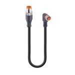 RST 3-RKMWV 3-224/1 M, kabel sensor/aktuator obustronnie zakończony: męski prosty kodowanie A przeźroczysta złącze M12 Standard do żeńskie kątowe kodowanie A przeźroczysta złącze M8 standard, 3-pin, 50 V AC / 60 V DC, 4 A, Lumberg Automation