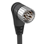 RSWU 12-256/20 M, M23 kabel zasilający jednostronnie zakończony: męski, kątowe, 12-pin, czarna obudowa, 120 V AC/DC, 8 A; czarny kabel PUR, 8x0.5 mm² + 3x1.0 mm², Lumberg Automation